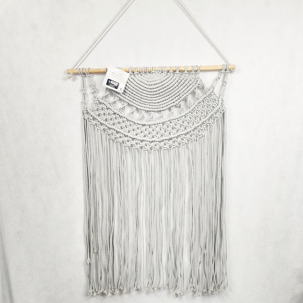 Gray Macrame Wall Hanging
